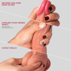 Dual Layer Silicone Realistic Dildo With Suction Cup