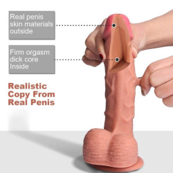 Dual Layer Silicone Realistic Dildo With Suction Cup