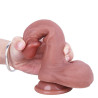 Dual-Layer Liquid Silicone Foreskin Dildo Suction Cup