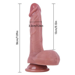 Dual-Layer Liquid Silicone Foreskin Dildo Suction Cup